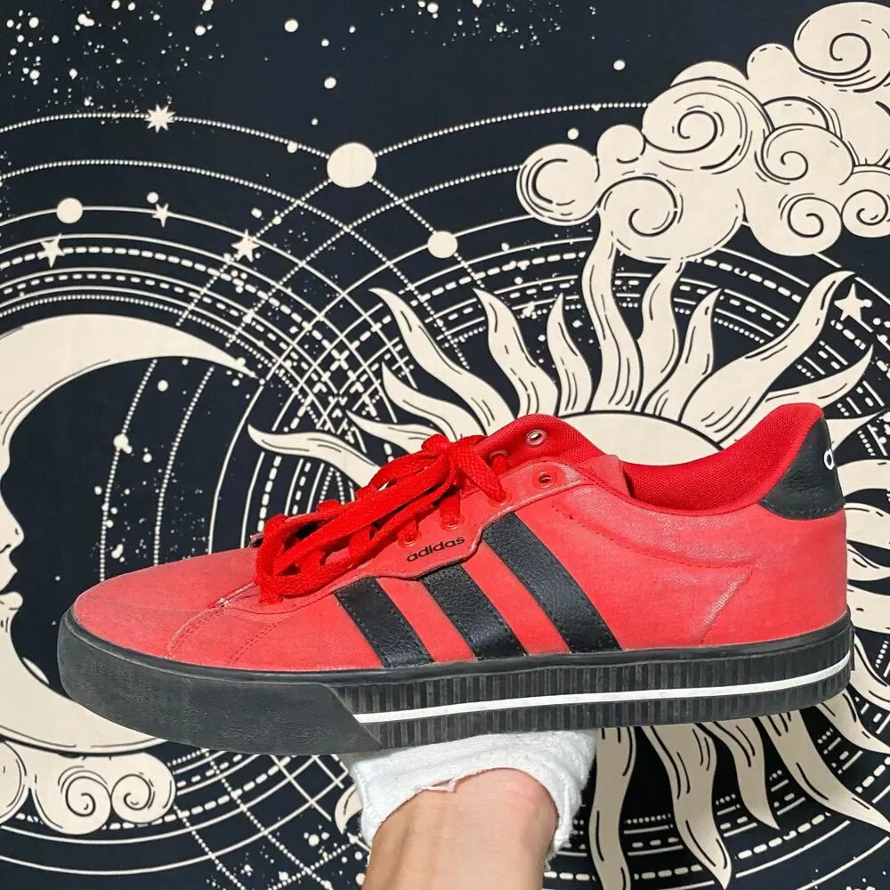 Adidas Daily 3.0 HP6493 Athletic Sneaker Men's 10 Red Synthetic Jogging Running